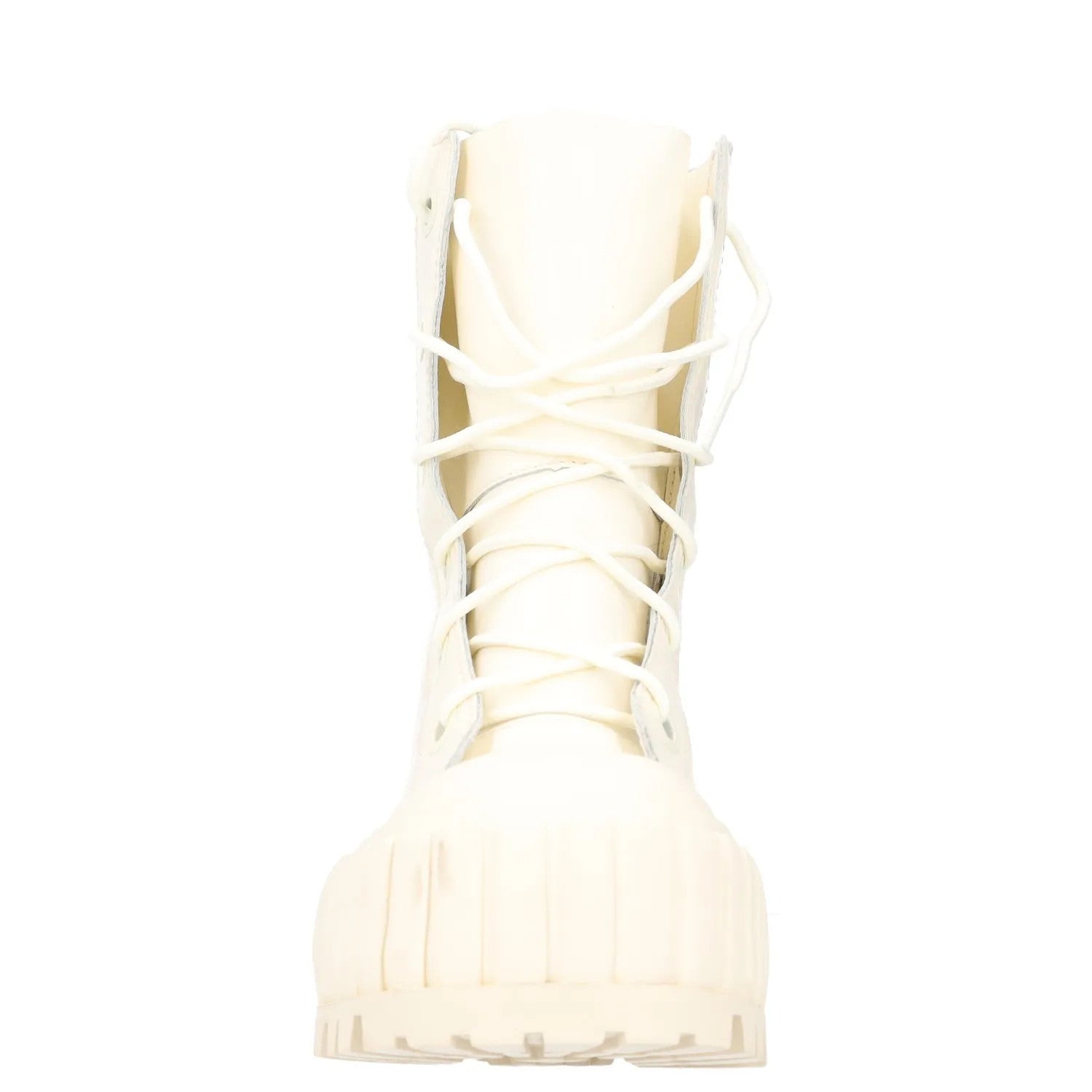 MM6 MARGIELA Womens Combat Boots White Leather Chunky Sole EU 37.5 RRP 375 — View 2