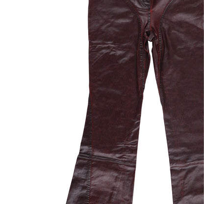 MUGLER Womens Jeans Flared Leg Denim Burgundy High Rise Size 40 RRP 770 — View 4