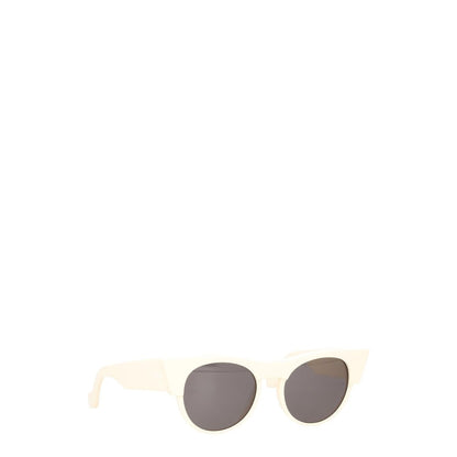 AHLEM Womens Sunglasses Cat Eye Black Lens Ivory Frame Acrylic One Size RRP 300