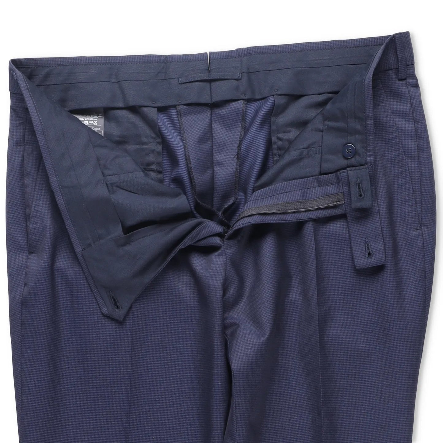 ERMENEGILDO ZEGNA Mens Trousers Wool Blend Blue Flat Front Size 52 R RRP 350 — View 6
