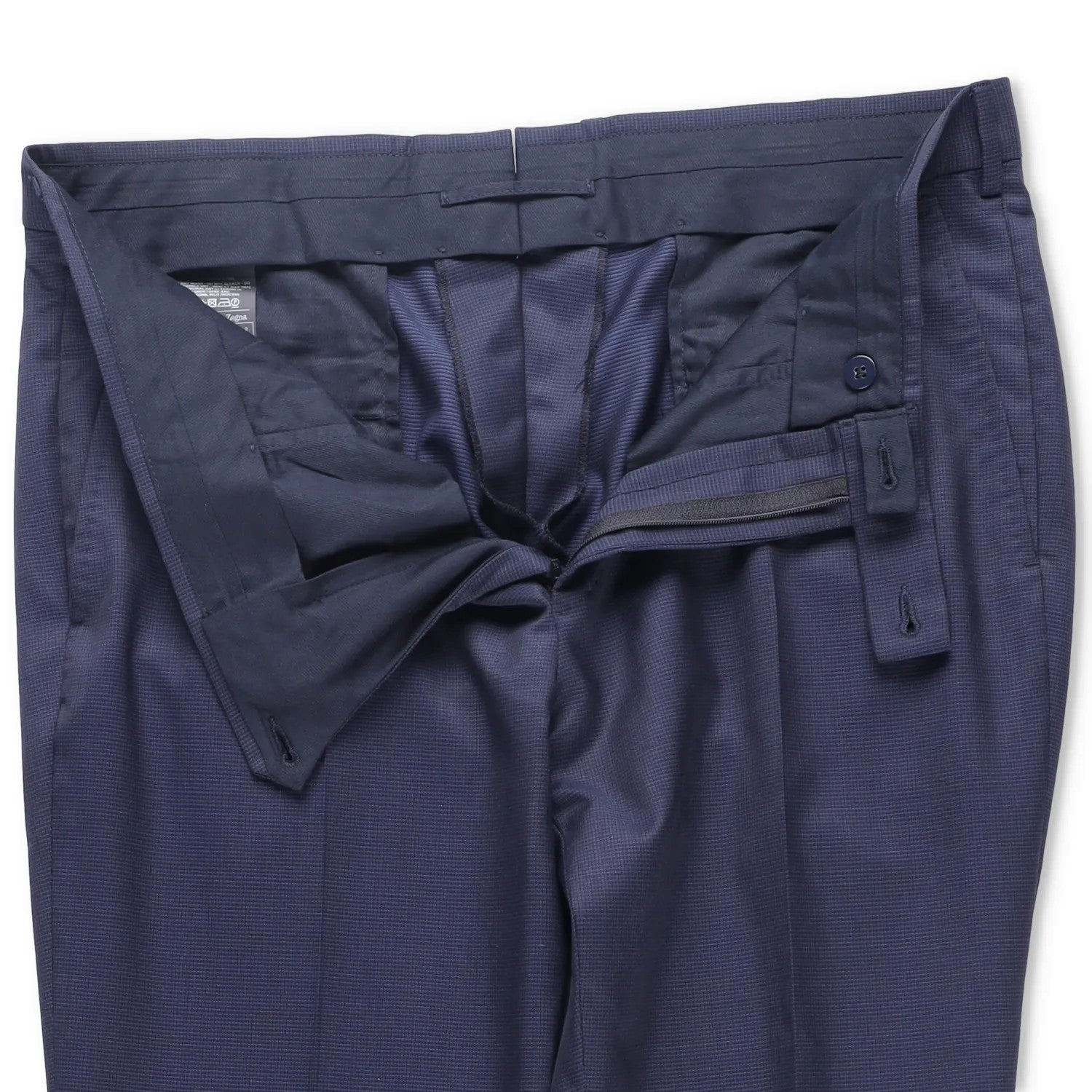 ERMENEGILDO ZEGNA Mens Trousers Wool Blend Blue Flat Front Size 52 R RRP 350 — View 6