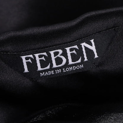 FEBEN Womens Spiral Knee Length Dress Black Silk Sleeveless Tie Halter 40 RRP785 — View 8