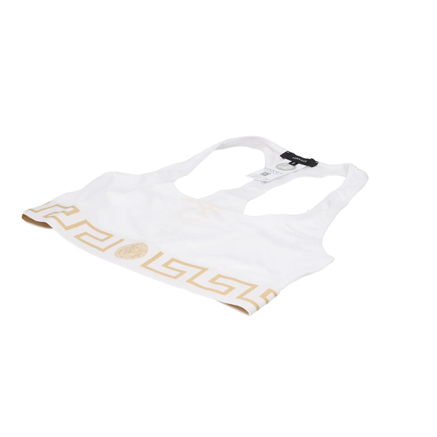 VERSACE Womens Bra Soft Cup Square Neck Topeka White Greek Racerback 2 RRP 75 — View 7