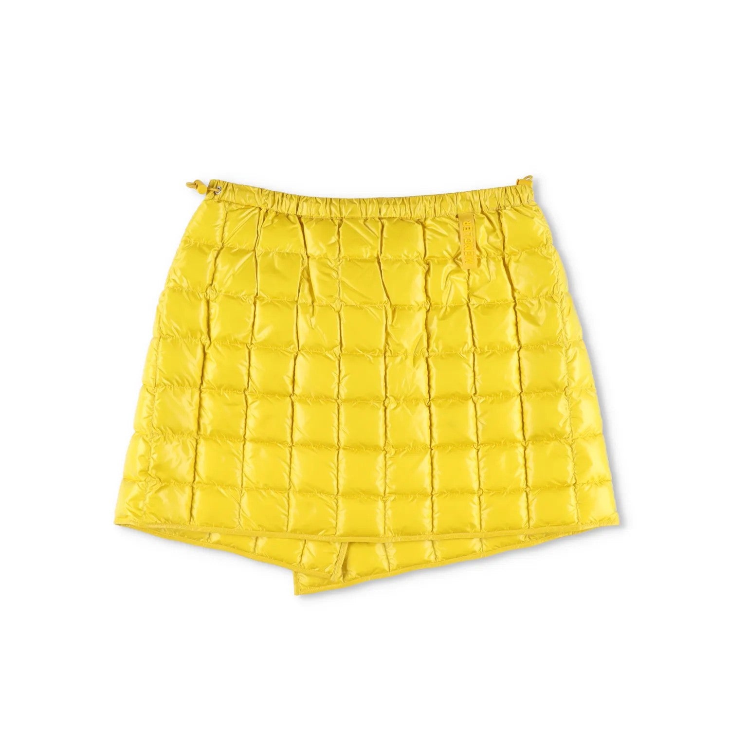 MONCLER Womens  Yellow Quilted Mini Wrap Skirt Feather Down Button 40 RRP 375 — View 4