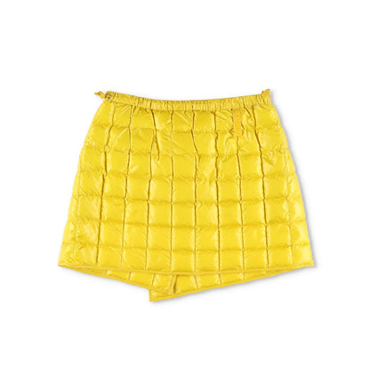 MONCLER Womens  Yellow Quilted Mini Wrap Skirt Feather Down Button 40 RRP 375 — View 4