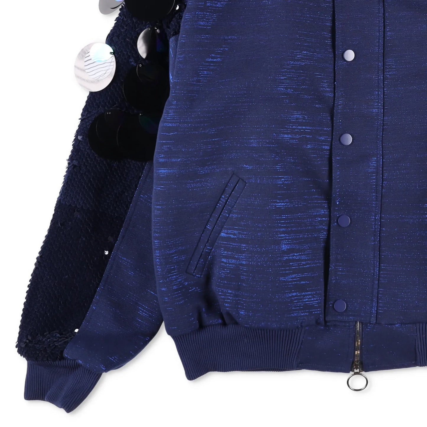 PAPA OPPONG Womens Stella Embellished Kente Bomber Jacket Blue One Size RRP 3245 — View 3
