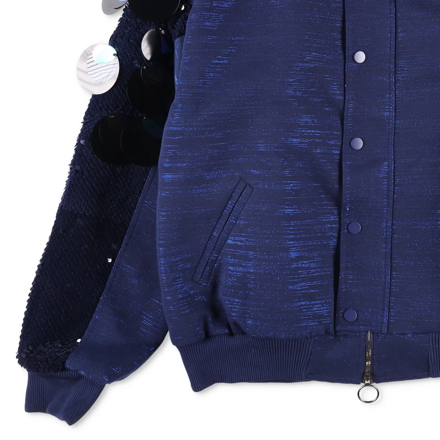 PAPA OPPONG Womens Stella Embellished Kente Bomber Jacket Blue One Size RRP 3245 — View 3