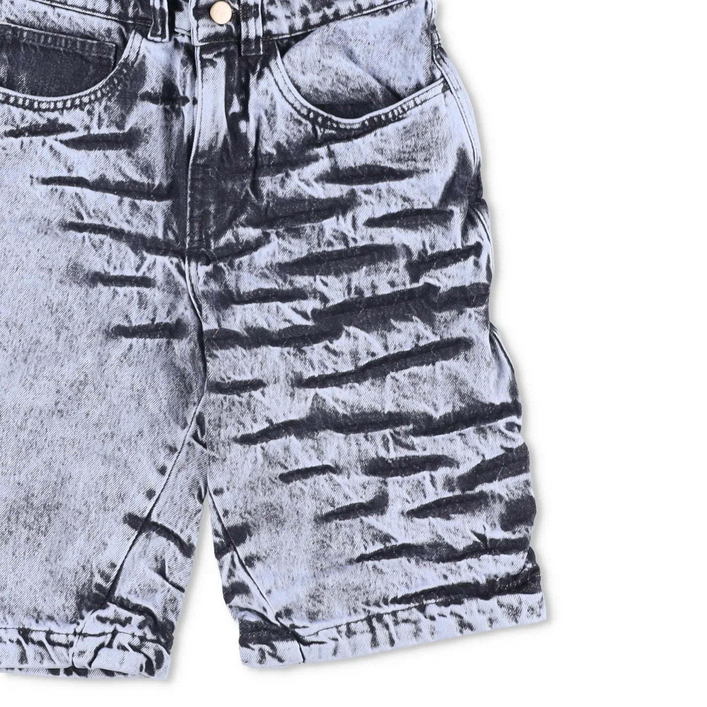 MASHA POPOVA Womens Black Denim Knee Length Boyfriend Shorts Acid Wash 23 RRP365 — View 4