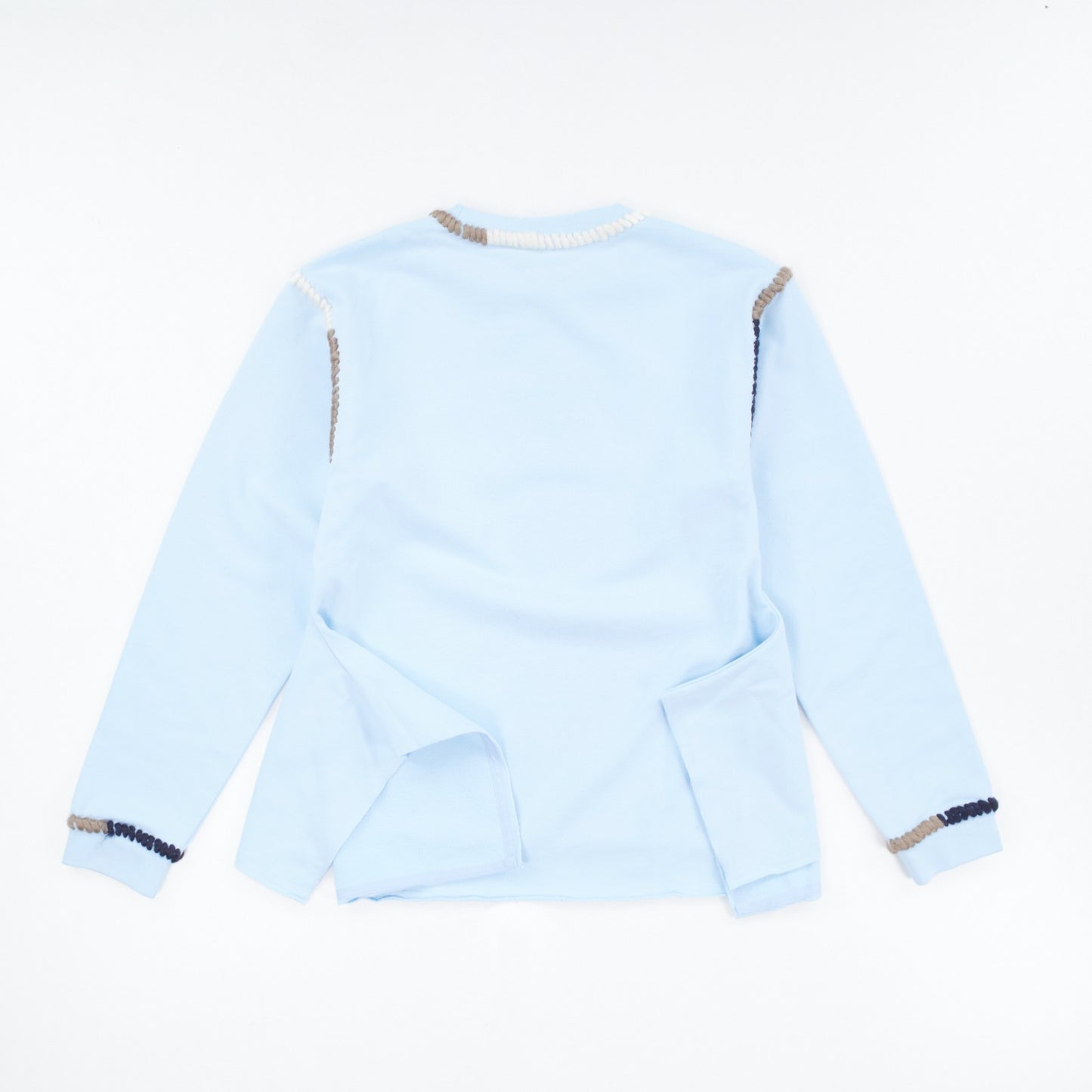 JW ANDERSON Asymmetric Contrast Stitch Crew Sweat Cotton Womens Blue S RRP245 — View 6