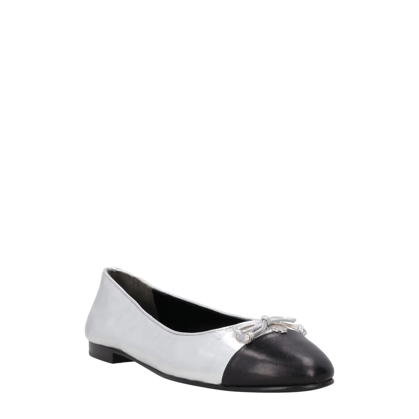 TORY BURCH Womens Silver Leather Ballet Flats Bow Accent Slip On US 9 RRP 260 — View 2