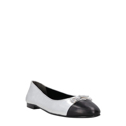 TORY BURCH Womens Silver Leather Ballet Flats Bow Accent Slip On US 9 RRP 260 — View 2