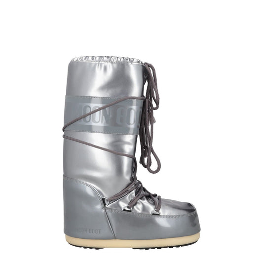 MOONBOOT Womens Knee High Snow Boots Silver Synthetic Lace Up UK 2.5-5 RRP 150