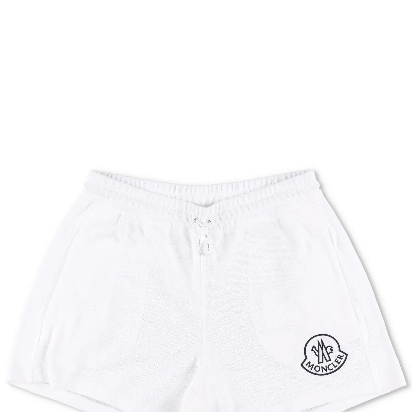 MONCLER Womens Sweat Bottoms Shorts Logo Patch Bermuda White Size M RRP 395 — View 2
