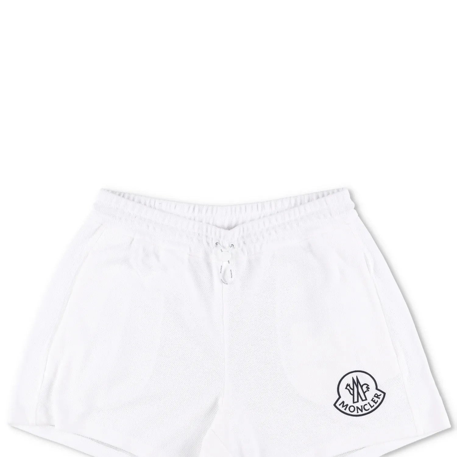MONCLER Womens Sweat Bottoms Shorts Logo Patch Bermuda White Size M RRP 395 — View 2