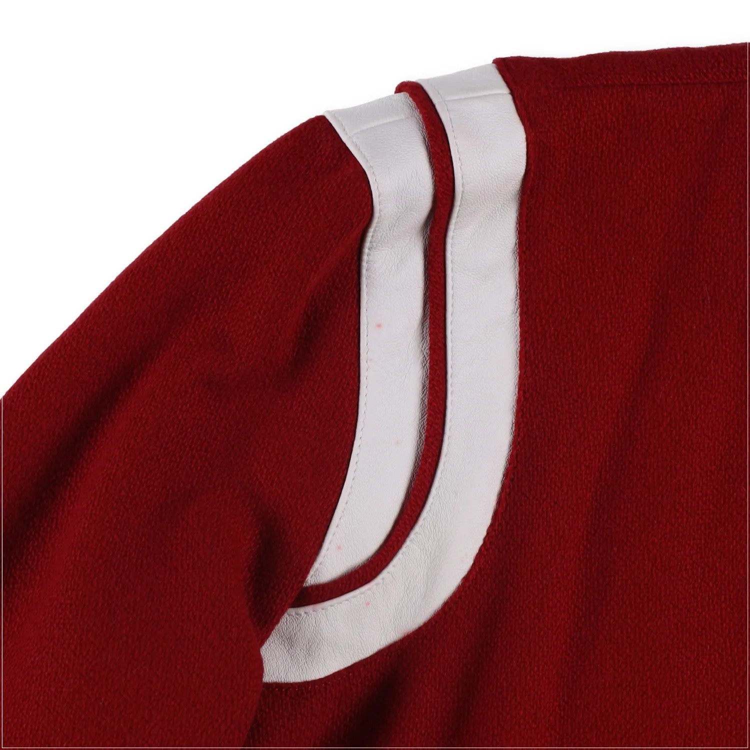 SAINT LAURENT Womens Varsity Jacket Red White Wool Snap Closure Size 48 RRP 2000 — View 5