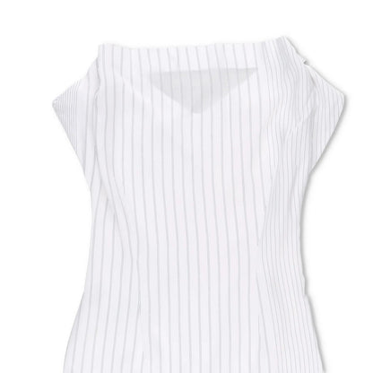 JIL SANDER Womens Dress Silk Blend Mini White Striped Sleeveless Size 38 RRP 350 — View 3