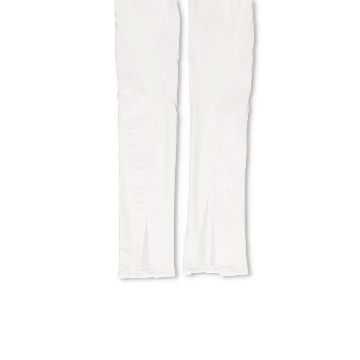 MUGLER Womens Skinny Jeans High Waist Tonal Inserts Split Hem White 34 RRP 575 — View 4