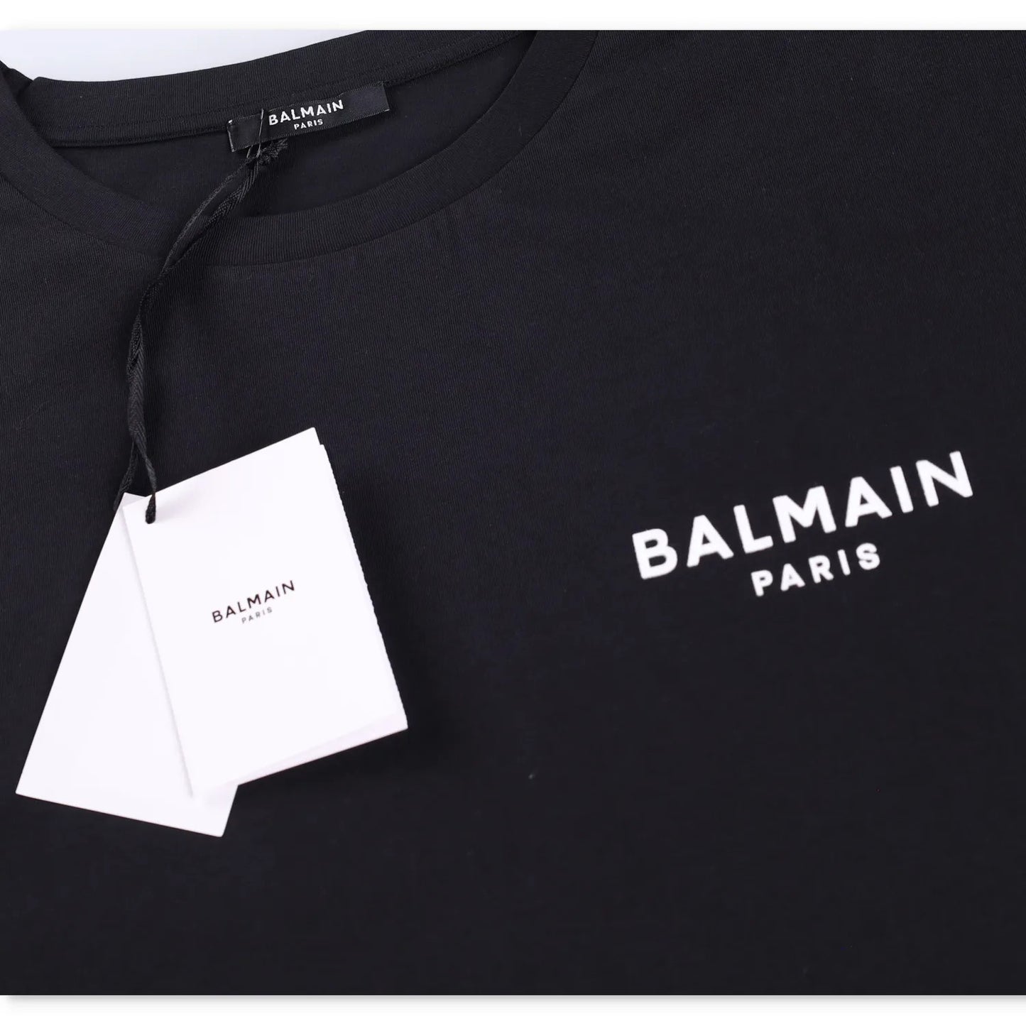 BALMAIN Womens T-Shirt Small Logo Cropped Short Sleeve Crew Neck Black XL RRP295 — View 5