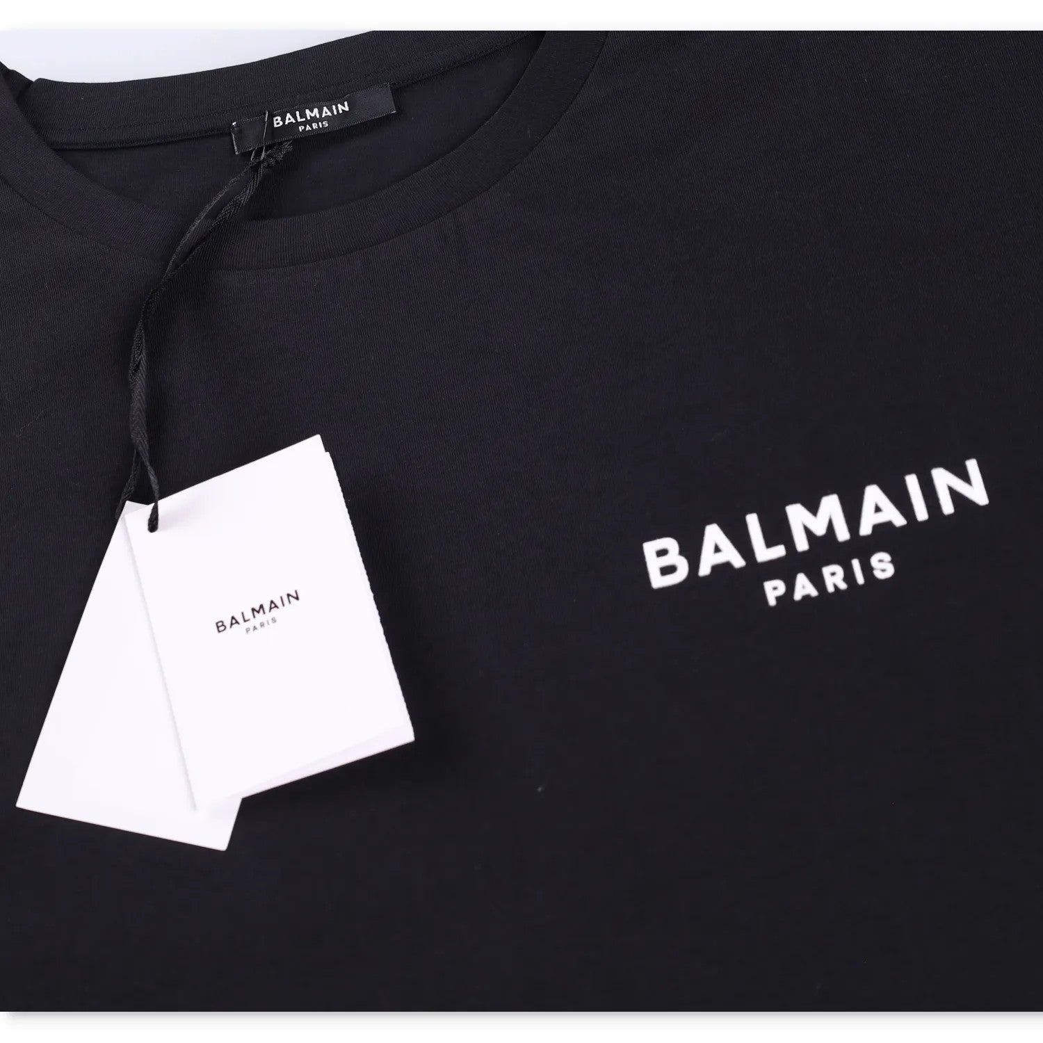 BALMAIN Womens T-Shirt Small Logo Cropped Short Sleeve Crew Neck Black XL RRP295 — View 5