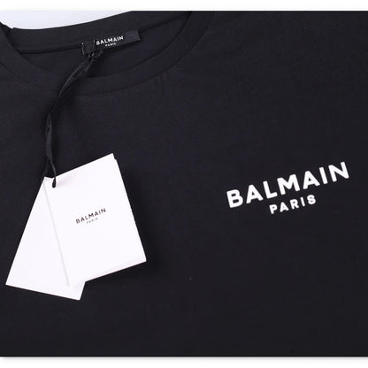 BALMAIN Womens T-Shirt Small Logo Cropped Short Sleeve Crew Neck Black XL RRP295 — View 5