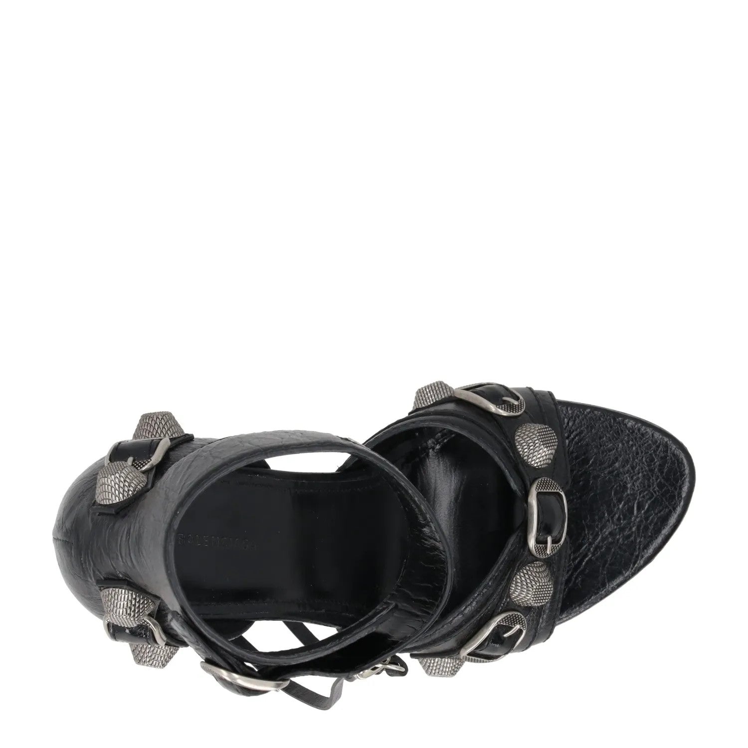 BALENCIAGA Women Cagole Sandal 110 Black Leather Stiletto Heel Buckle 38 RRP1050 — View 7