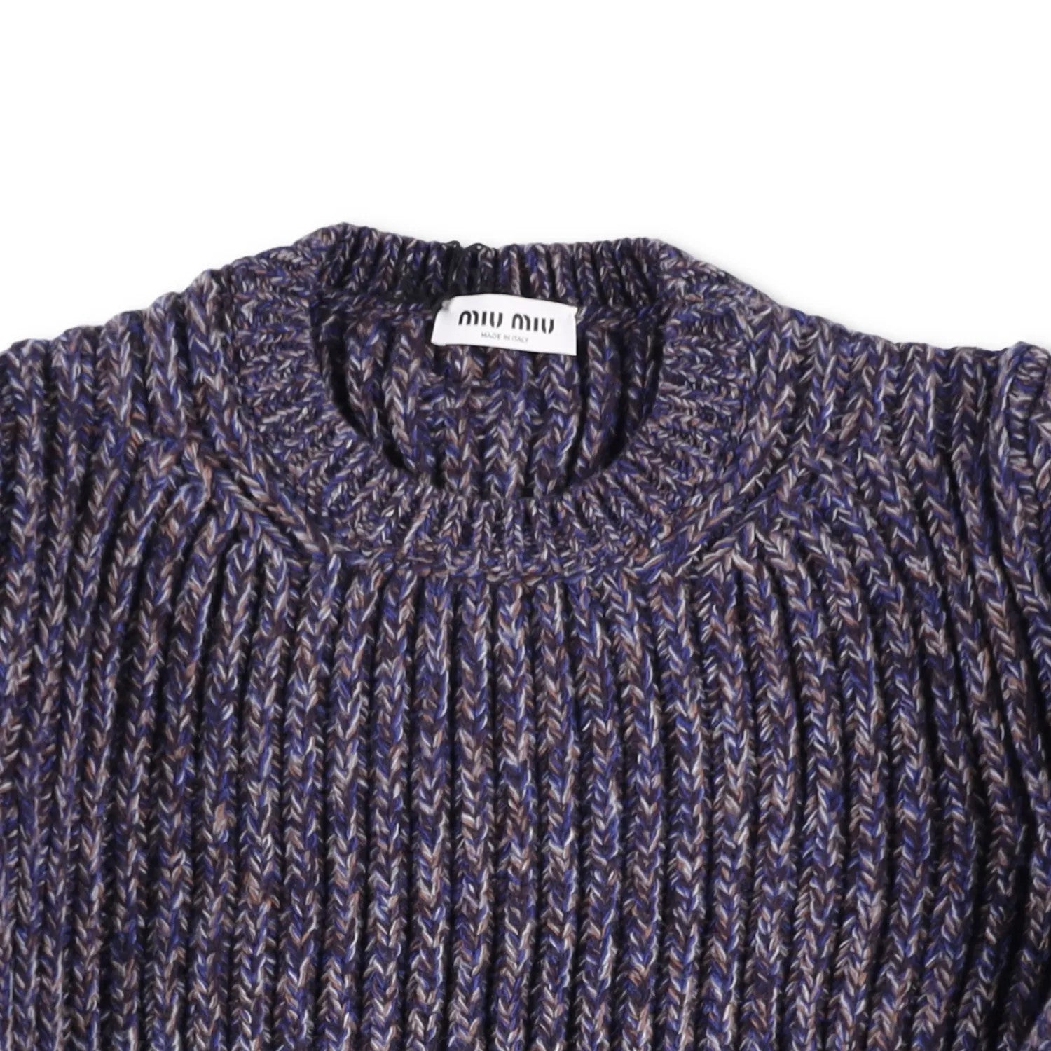 MIU MIU Mens Lambswool Rib Crewneck Jumper Pullover Blue Size 50 RRP 1170 — View 2