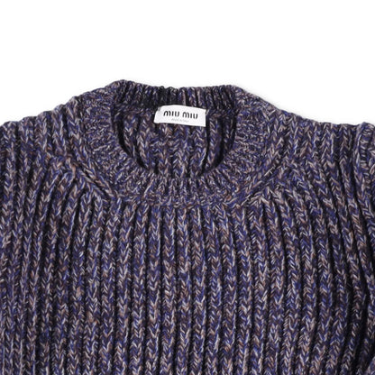 MIU MIU Mens Lambswool Rib Crewneck Jumper Pullover Blue Size 50 RRP 1170 — View 2