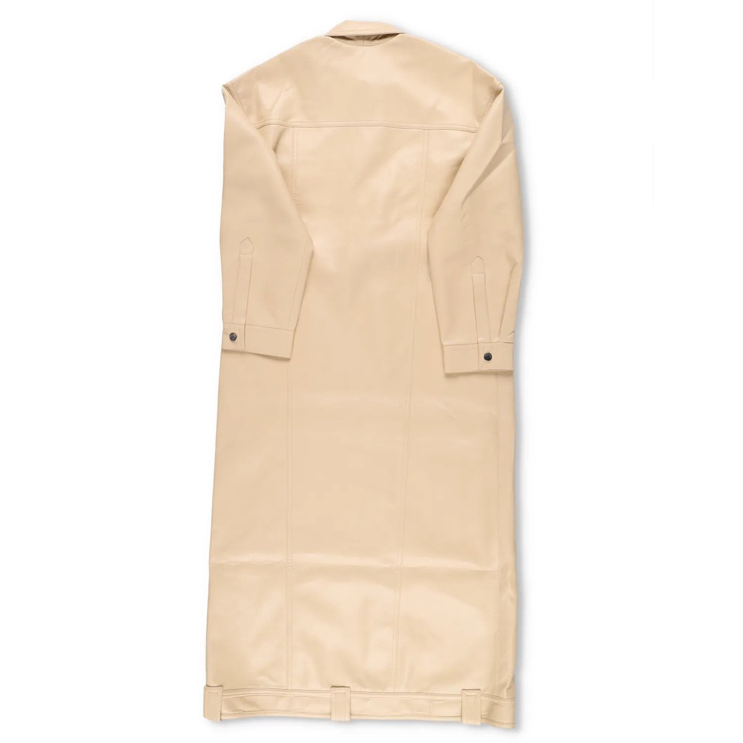 NANUSHKA Women Keano Trench Coat Button Up Leather Beige Neutrals Size L RRP1475 — View 12