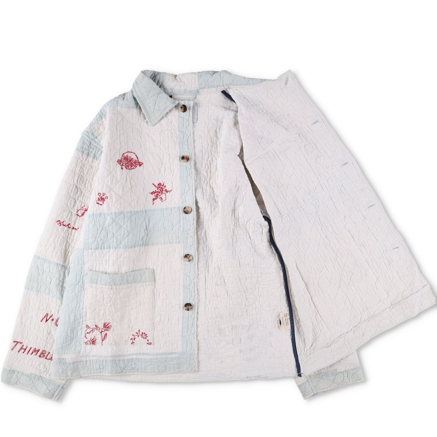 BODE 2019 Rare Patchwork Upcycled Quilt Workwear Jacket Blue Size M-L RRP1700 — View 13