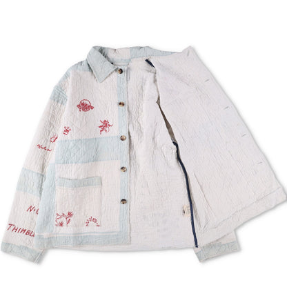 BODE 2019 Rare Patchwork Upcycled Quilt Workwear Jacket Blue Size M-L RRP1700 — View 13