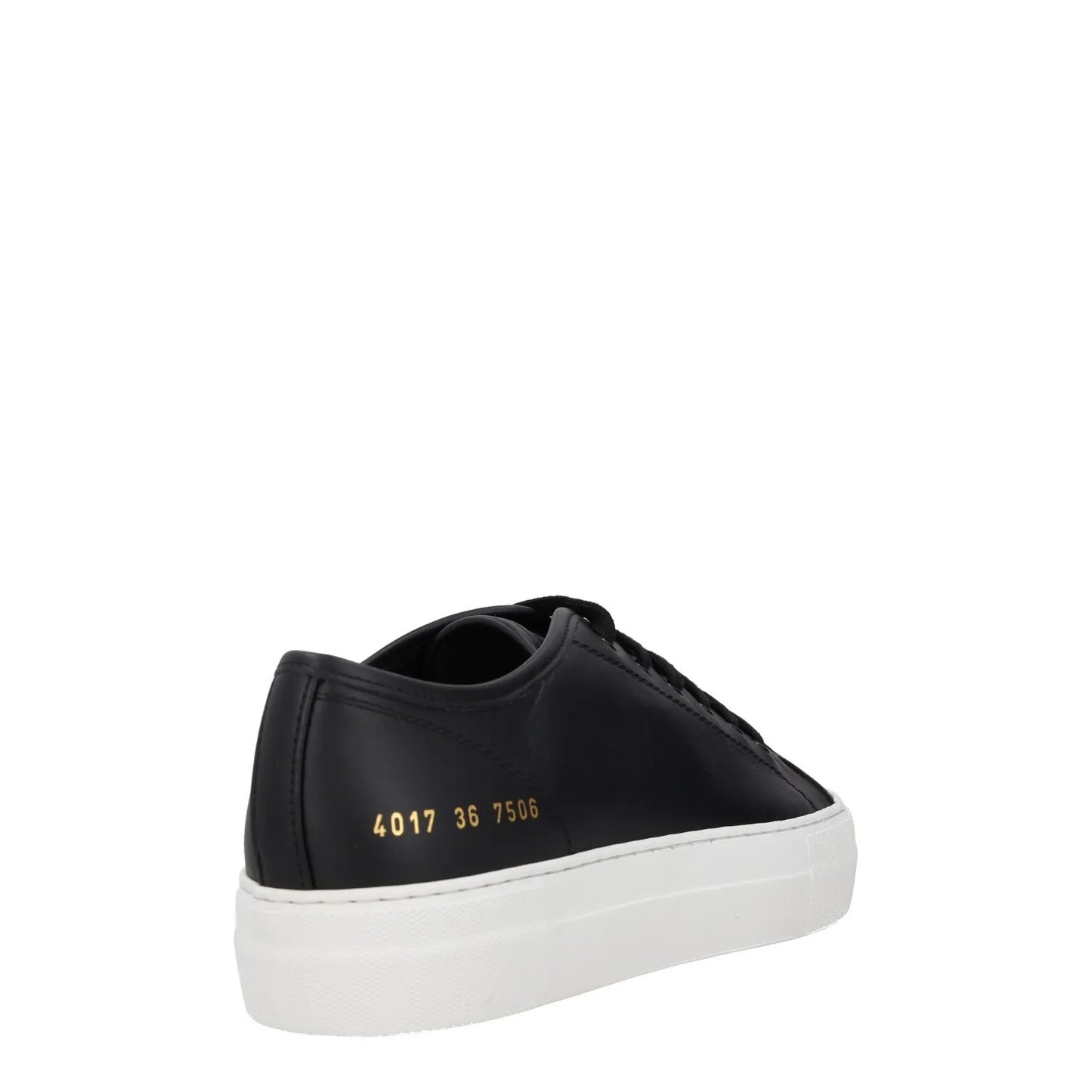 COMMON PROJECTS Womens Trainers Black Leather White Sole Low Top UK 3 RRP 435 — View 6