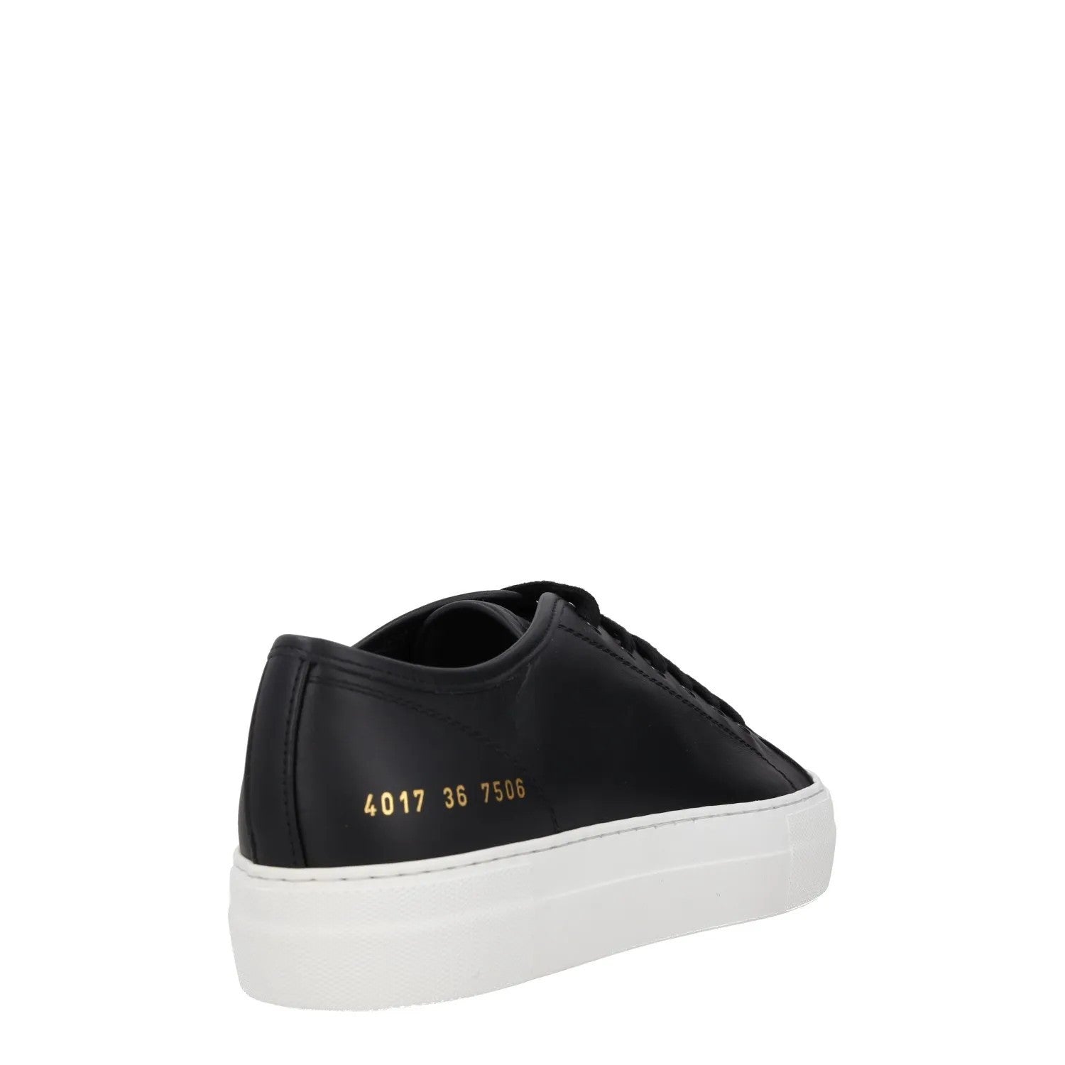 COMMON PROJECTS Womens Trainers Black Leather White Sole Low Top UK 3 RRP 435 — View 6