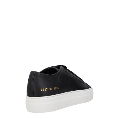 COMMON PROJECTS Womens Trainers Black Leather White Sole Low Top UK 3 RRP 435 — View 6