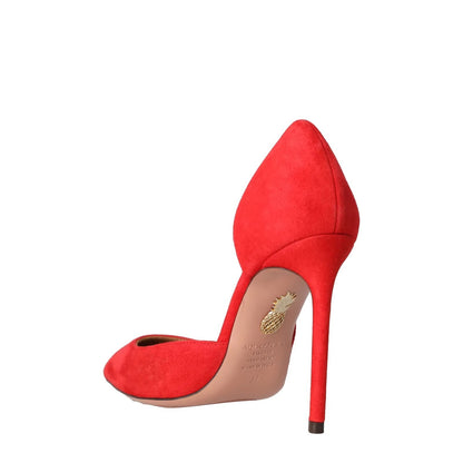 AQUAZZURA Womens Very Bow Tie Pump Red Suede Stylish Stiletto UK 4 RRP 652 — View 5