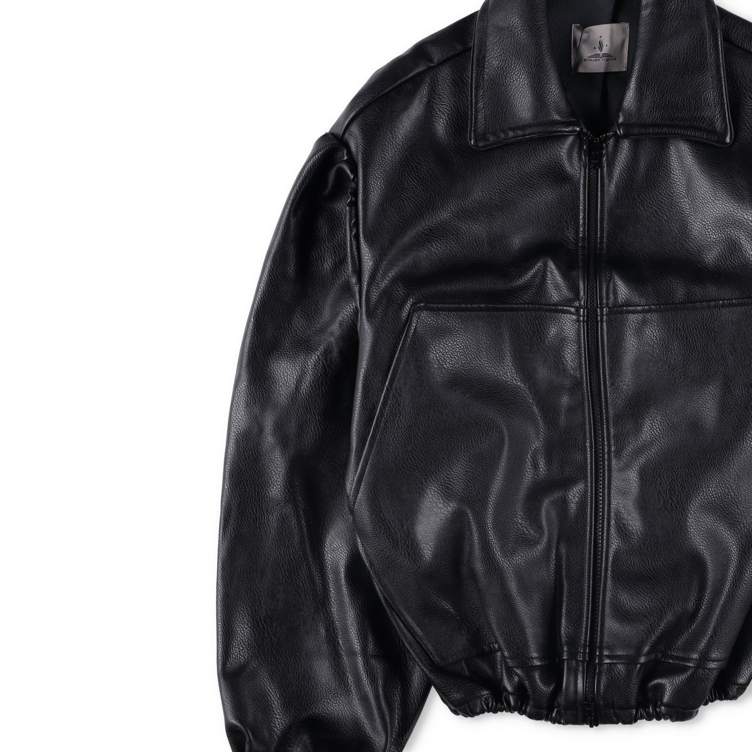 BORAMY VIGIEUR Faux Leather Full Zip Mens Biker Jacket Size Medium RRP500 — View 4