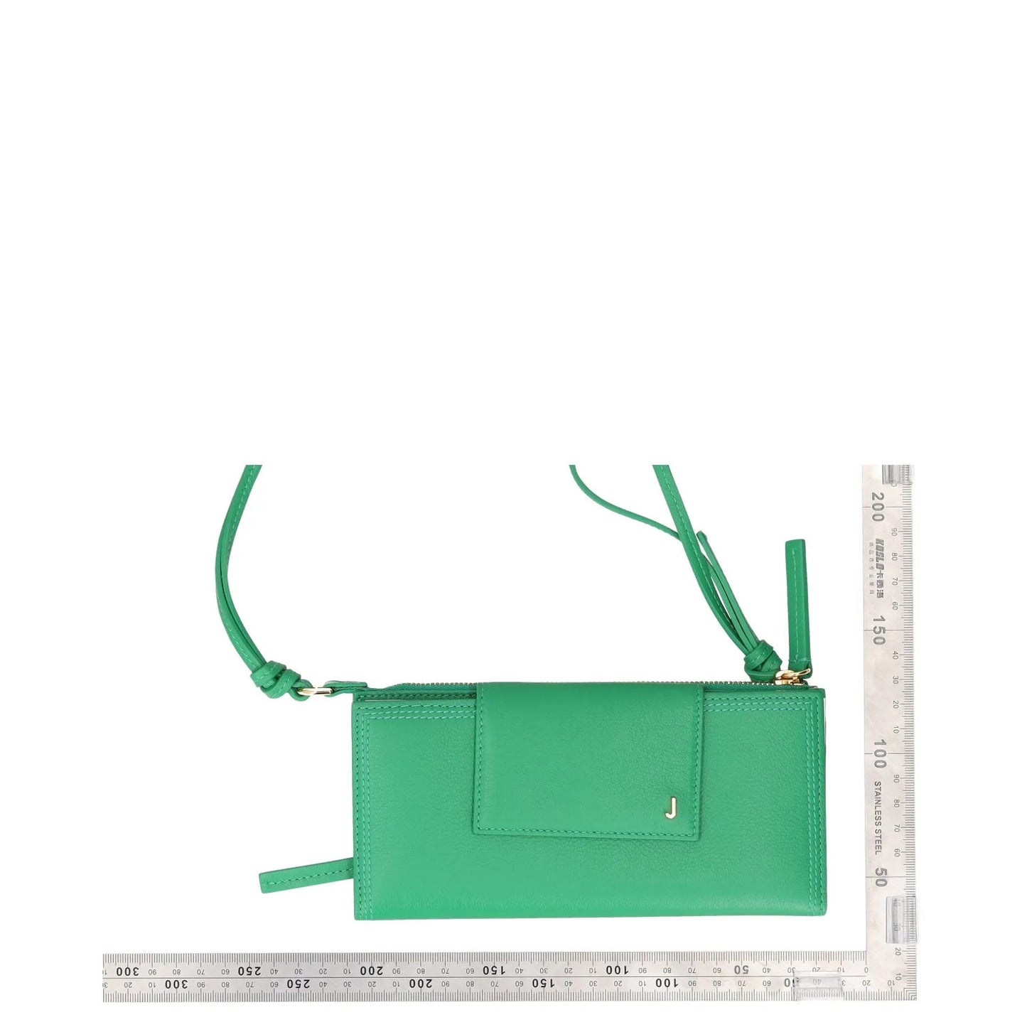 JACQUEMUS Womens Wallet Purse Green Leather Gold Logo Strap Size S RRP 350 — View 5
