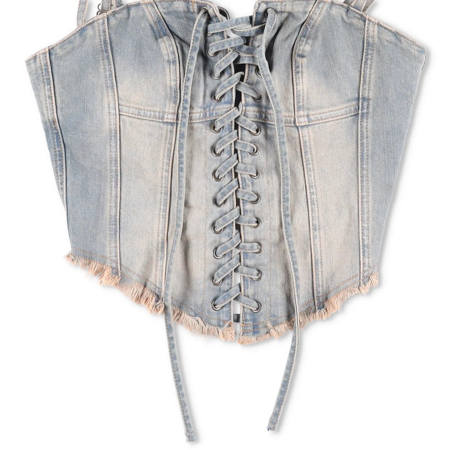 MISBHV Womens Sunset Wash Lara Laced Denim Corset Blue Sleeveless Size M RRP 240 — View 3
