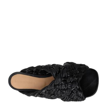 BOTTEGA VENETA Womens Slip On Sandals Black Leather Woven Flat UK 5 RRP 850 — View 7