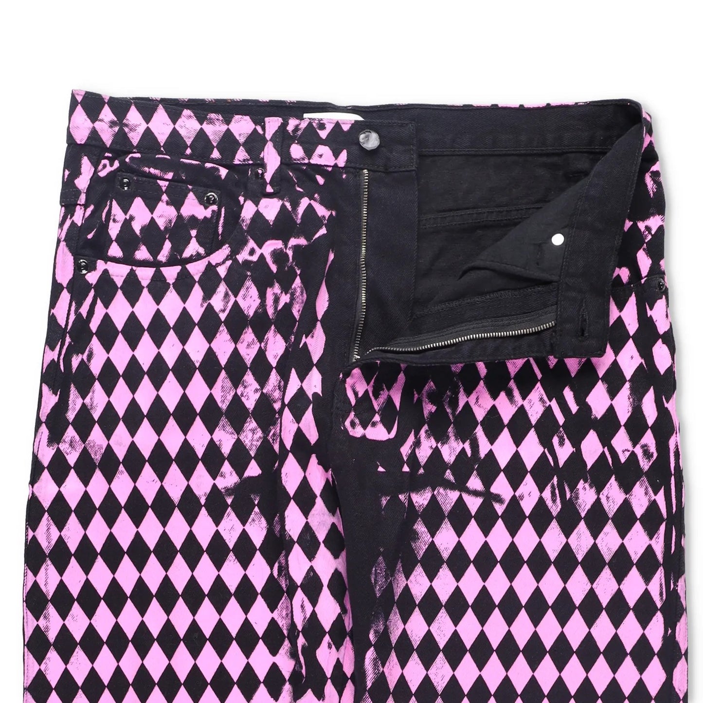 MAXIMILIAN Mens Trousers Diamond Pattern Pink Black Buttoned Size M RRP 300 — View 8