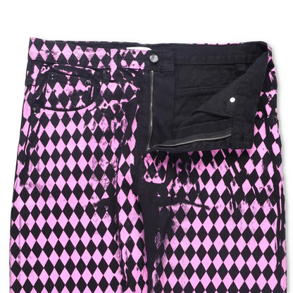MAXIMILIAN Mens Trousers Diamond Pattern Pink Black Buttoned Size M RRP 300 — View 8