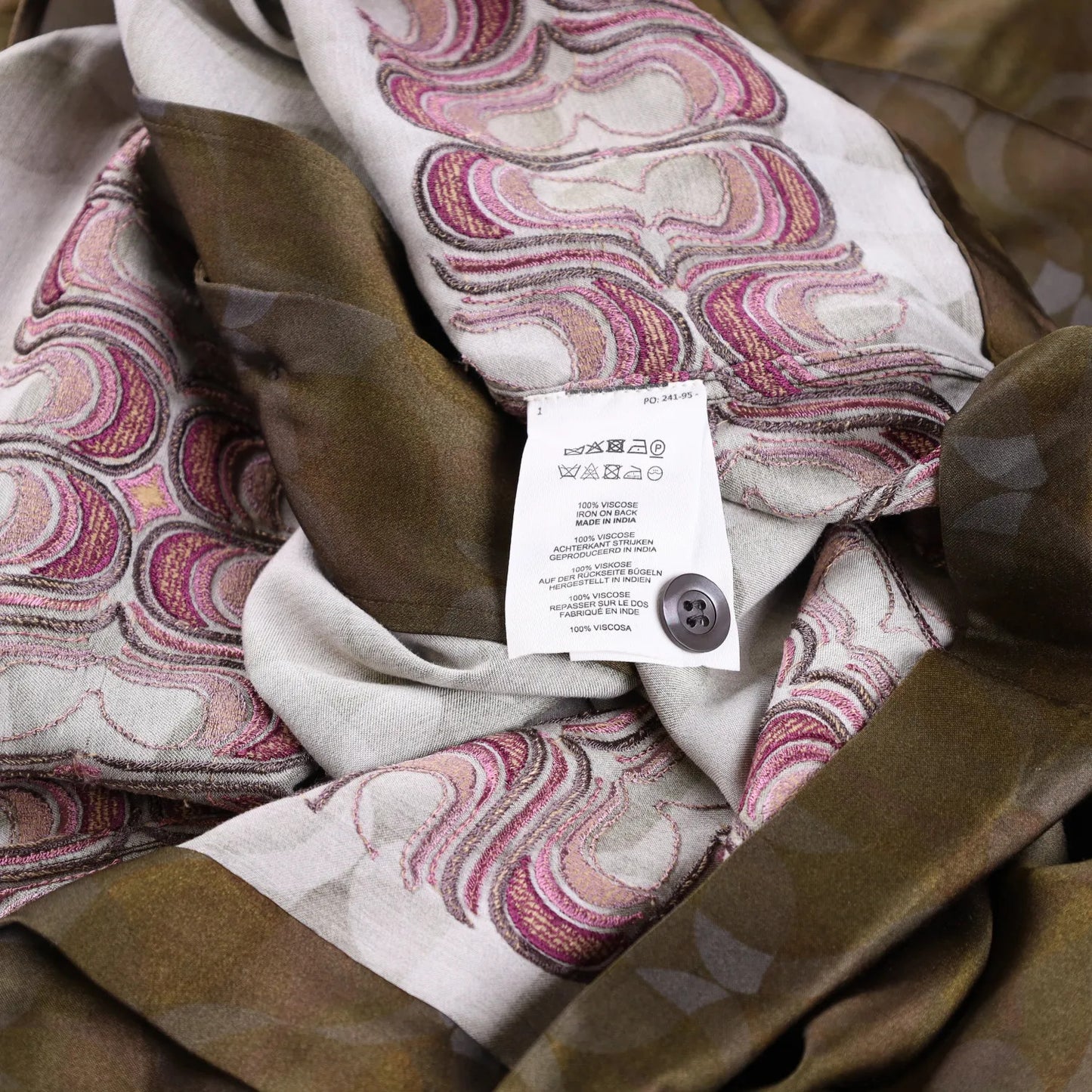 DRIES VAN NOTEN Mens Cassi Embroider Shirt Button-Up Green Short Sleeve M RRP753 — View 8