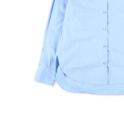 FRANKIE SHOP Women Lui Organic Cotton Button Up Long Sleeve Shirt Blue XS RRP130 — View 3
