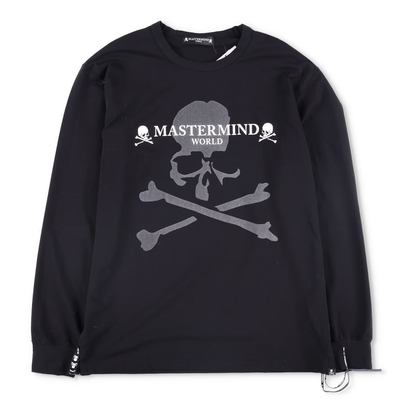 MASTERMIND Mens Jumper Cotton Black Large Print Logo Crew Neck Size L RRP 750