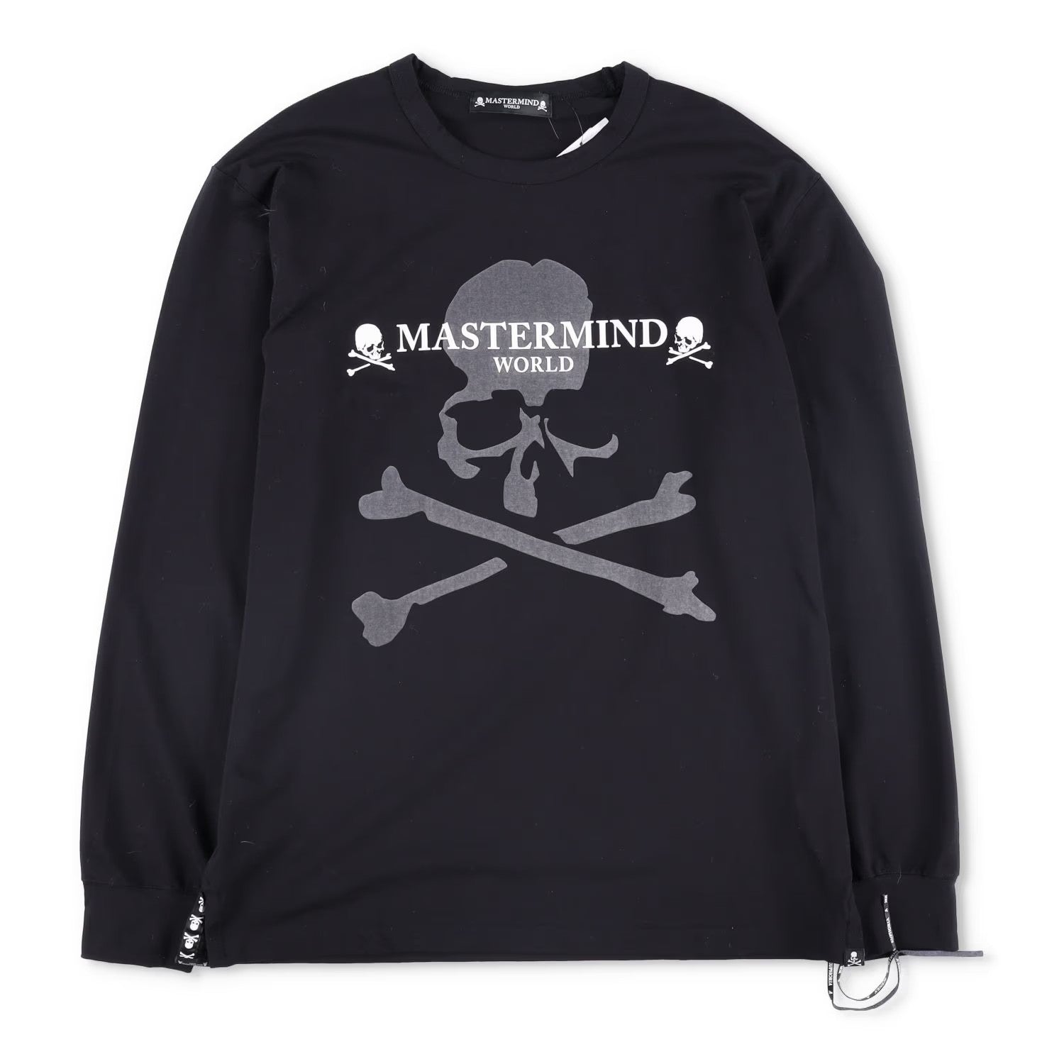MASTERMIND Mens Jumper Cotton Black Large Print Logo Crew Neck Size L RRP 750