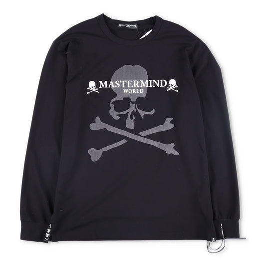 MASTERMIND Mens Jumper Cotton Black Large Print Logo Crew Neck Size L RRP 750