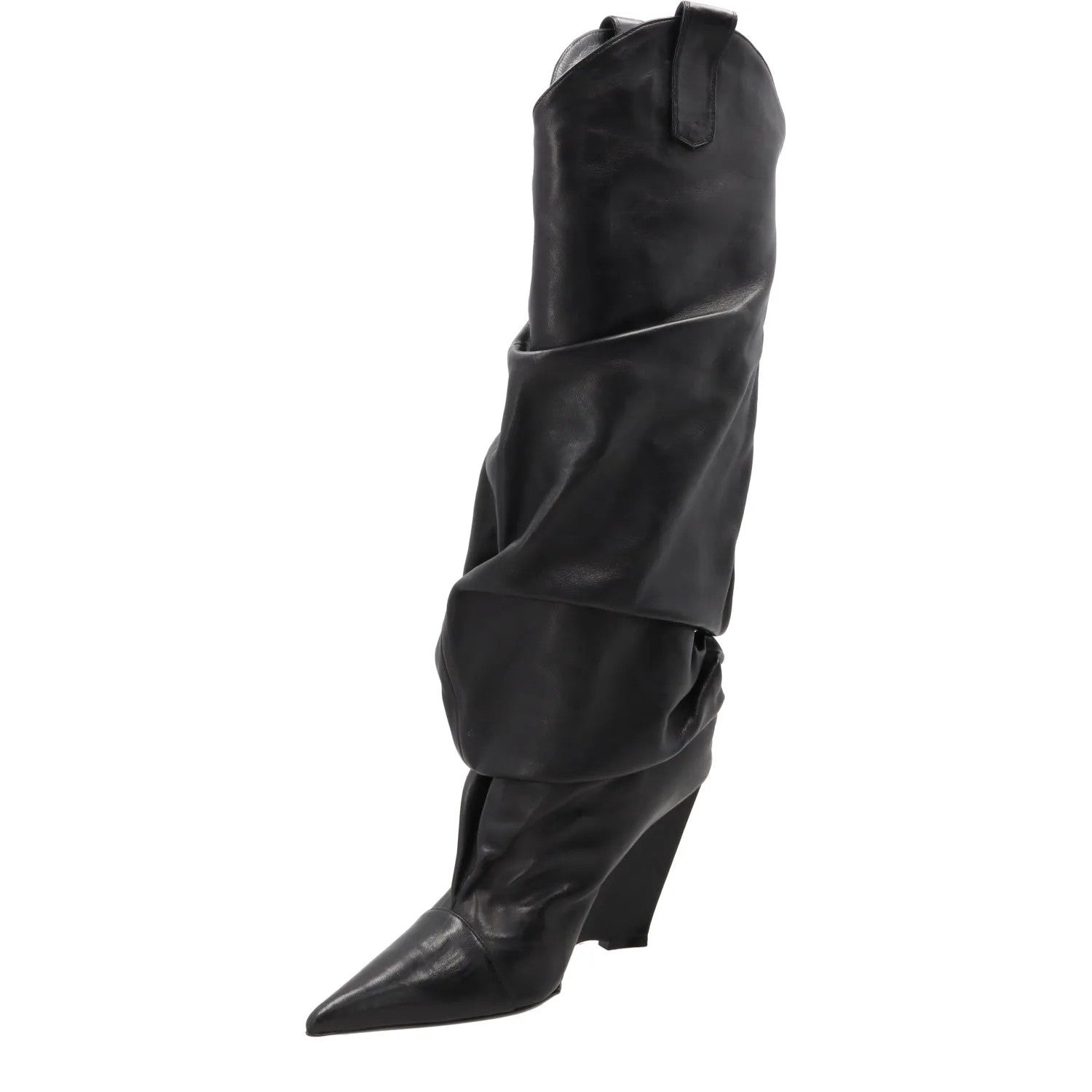D'ACCORI Womens Arizona Boot 100 Leather Formal Black Wedge Heel EU 39.5 RRP1695 — View 4