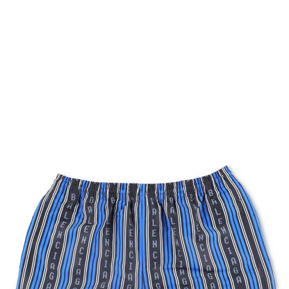 BALENCIAGA Men Swim Shorts Bottoms Striped Black Blue Grey Elastic Size M RRP495 — View 2