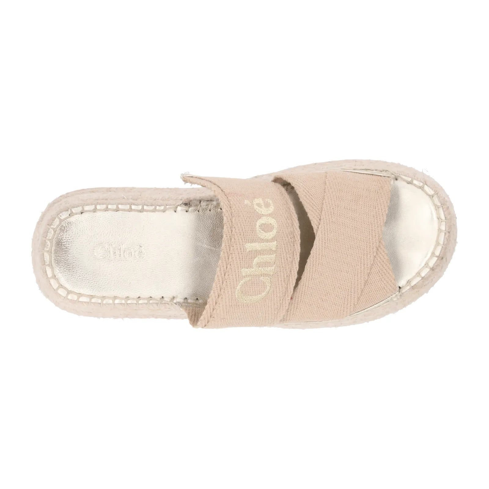 CHLOE Womens Mila Espadrille Flatform Slipper Beige Canvas Open Toe UK 5 RRP 462 — View 7