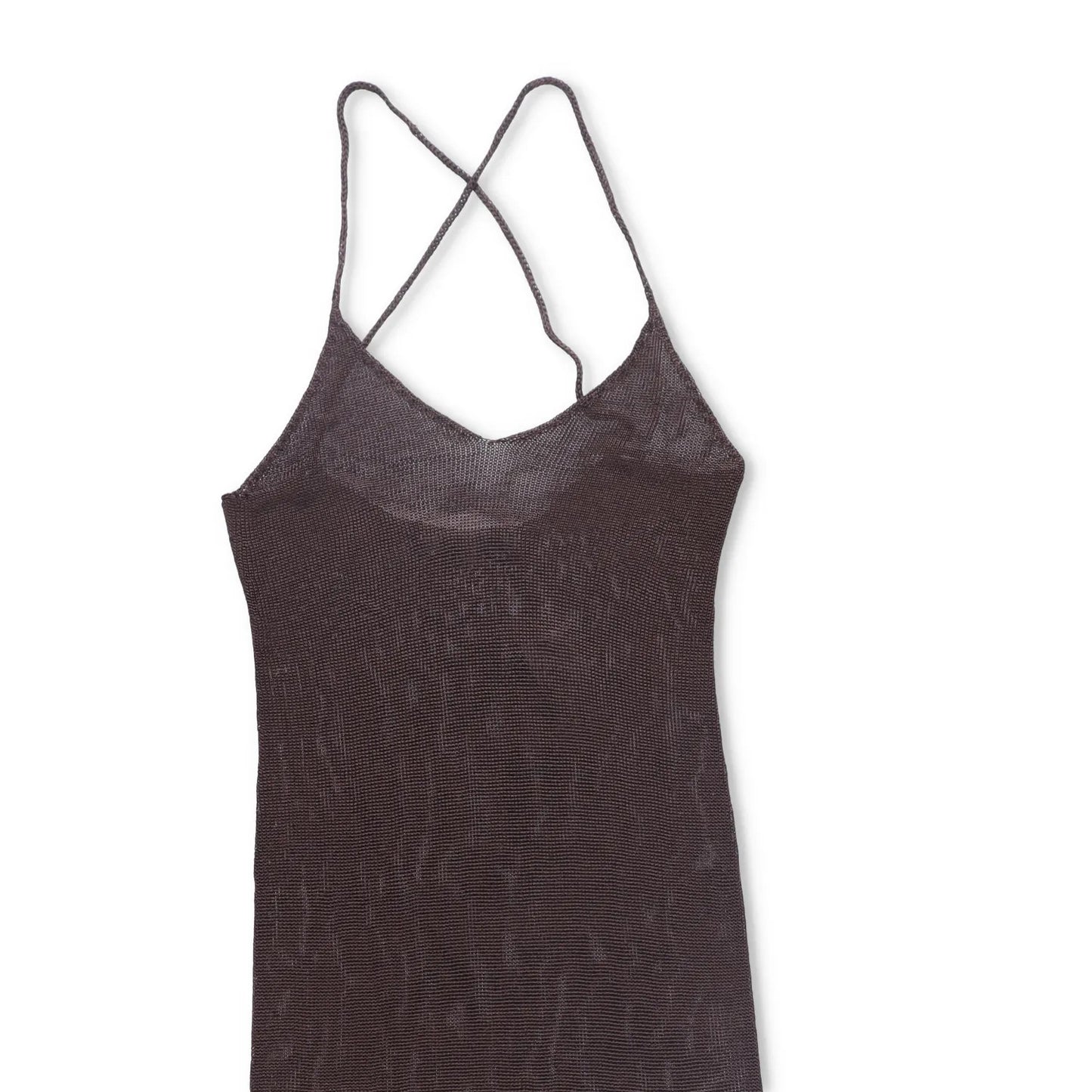 AISLING CAMPS Womens Stalacite Slip Midi Dress Purple Knit Fringe Strap M RRP880 — View 3