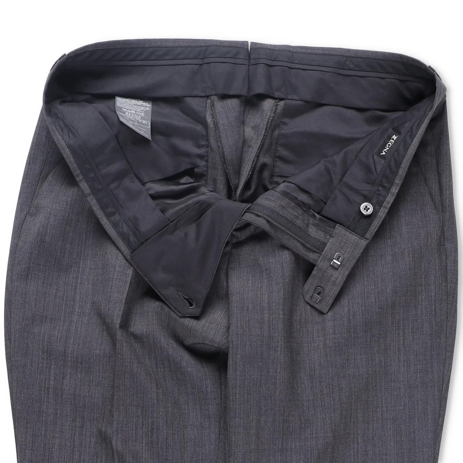 ZEGNA Mens Dress Pants Grey Pleated Flat Front Trousers Wool Blend 50 R RRP 350 — View 6